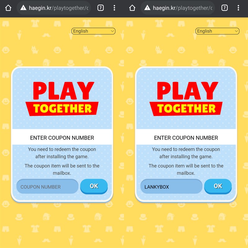 cách nhập code Play Together 