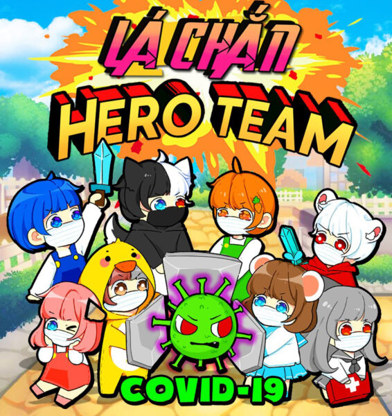 hình hình họa Hero Team kháng Covid siêu cute
